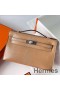 Hermes Kelly Pochette Handmade Bag In Chai Lizard Skin