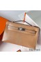 Hermes Kelly Pochette Handmade Bag In Chai Lizard Skin
