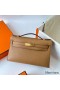 Hermes Kelly Pochette Handmade Bag In Chai Swift Calfskin