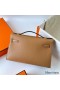 Hermes Kelly Pochette Handmade Bag In Chai Swift Calfskin