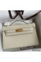 Hermes Kelly Pochette Handmade Bag In Craie Epsom Calfskin