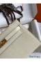 Hermes Kelly Pochette Handmade Bag In Craie Epsom Calfskin
