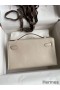 Hermes Kelly Pochette Handmade Bag In Craie Swift Calfskin