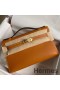 Hermes Kelly Pochette Handmade Bag In Gold Swift Calfskin