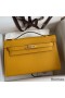 Hermes Kelly Pochette Handmade Bag In Jaune Ambre Epsom Calfskin