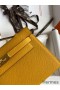 Hermes Kelly Pochette Handmade Bag In Jaune Ambre Epsom Calfskin