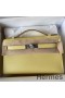 Hermes Kelly Pochette Handmade Bag In Jaune Poussin Epsom Calfskin