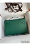 Hermes Kelly Pochette Handmade Bag In Malachite Epsom Calfskin