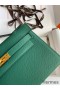 Hermes Kelly Pochette Handmade Bag In Malachite Epsom Calfskin