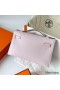 Hermes Kelly Pochette Handmade Bag In Mauve Pale Swift Calfskin