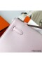 Hermes Kelly Pochette Handmade Bag In Mauve Pale Swift Calfskin