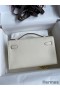 Hermes Kelly Pochette Handmade Bag In Nata Swift Calfskin