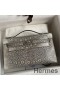 Hermes Kelly Pochette Handmade Bag In Natural Lizard Skin