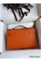Hermes Kelly Pochette Handmade Bag In Orange Epsom Calfskin