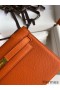 Hermes Kelly Pochette Handmade Bag In Orange Epsom Calfskin