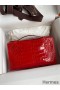 Hermes Kelly Pochette Handmade Bag In Red Shiny Alligator Leather