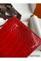 Hermes Kelly Pochette Handmade Bag In Red Shiny Alligator Leather