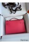 Hermes Kelly Pochette Handmade Bag In Rose Lipstick Epsom Calfskin
