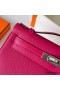 Hermes Kelly Pochette Handmade Bag In Rose Mexico Chevre Mysore Leather