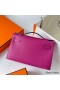 Hermes Kelly Pochette Handmade Bag In Rose Purple Epsom Calfskin