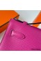 Hermes Kelly Pochette Handmade Bag In Rose Purple Epsom Calfskin
