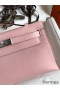 Hermes Kelly Pochette Handmade Bag In Rose Sakura Swift Calfskin