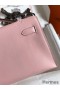 Hermes Kelly Pochette Handmade Bag In Rose Sakura Swift Calfskin