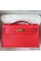 Hermes Kelly Pochette Handmade Bag In Rose Texas Epsom Calfskin