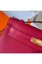 Hermes Kelly Pochette Handmade Bag In Rouge Grenat Epsom Calfskin
