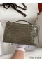 Hermes Kelly Pochette Handmade Bag In Taupe Shiny Alligator Leather