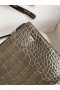 Hermes Kelly Pochette Handmade Bag In Taupe Shiny Alligator Leather