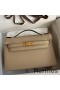 Hermes Kelly Pochette Handmade Bag In Trench Epsom Calfskin