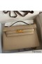 Hermes Kelly Pochette Handmade Bag In Trench Epsom Calfskin