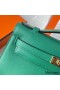 Hermes Kelly Pochette Handmade Bag In Vert Vertigo Swift Calfskin