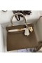Hermes Kelly Retourne 25 Bicolor Bag in Taupe and Craie Clemence Calfskin
