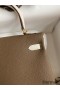 Hermes Kelly Retourne 25 Bicolor Bag in Taupe and Craie Clemence Calfskin