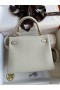 Hermes Kelly Retourne 25 Handmade Bag In Beton Clemence Leather