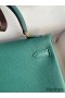 Hermes Kelly Retourne 25 Handmade Bag In Blue Paon Clemence Leather