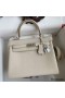 Hermes Kelly Retourne 25 Handmade Bag In Craie Clemence Leather