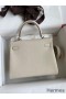 Hermes Kelly Retourne 25 Handmade Bag In Craie Clemence Leather
