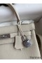 Hermes Kelly Retourne 25 Handmade Bag In Craie Clemence Leather