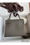 Hermes Kelly Retourne 25 Handmade Bag In Etain Clemence Leather