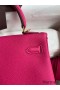 Hermes Kelly Retourne 25 Handmade Bag In Framboise Clemence Leather