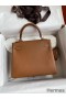 Hermes Kelly Retourne 25 Handmade Bag In Gold Clemence Leather