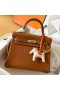 Hermes Kelly Retourne 25 Handmade Bag In Gold Swift Calfskin