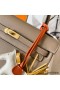 Hermes Kelly Retourne 25 Handmade Bag In Grey Swift Calfskin