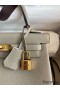 Hermes Kelly Retourne 25 Handmade Bag In Gris Tourterelle Clemence Leather