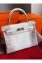 Hermes Kelly Retourne 25 Handmade Bag In Himalaya Crocodile Niloticus Skin