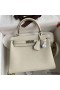 Hermes Kelly Retourne 25 Handmade Bag In Mushroom Clemence Leather