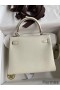 Hermes Kelly Retourne 25 Handmade Bag In Mushroom Clemence Leather